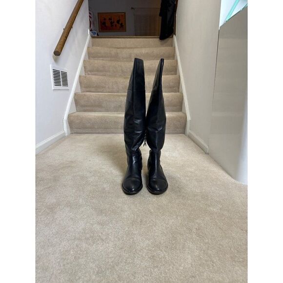 BCBG MAXAZRIA Black Leather Over the knee boots - Picture 16 of 16